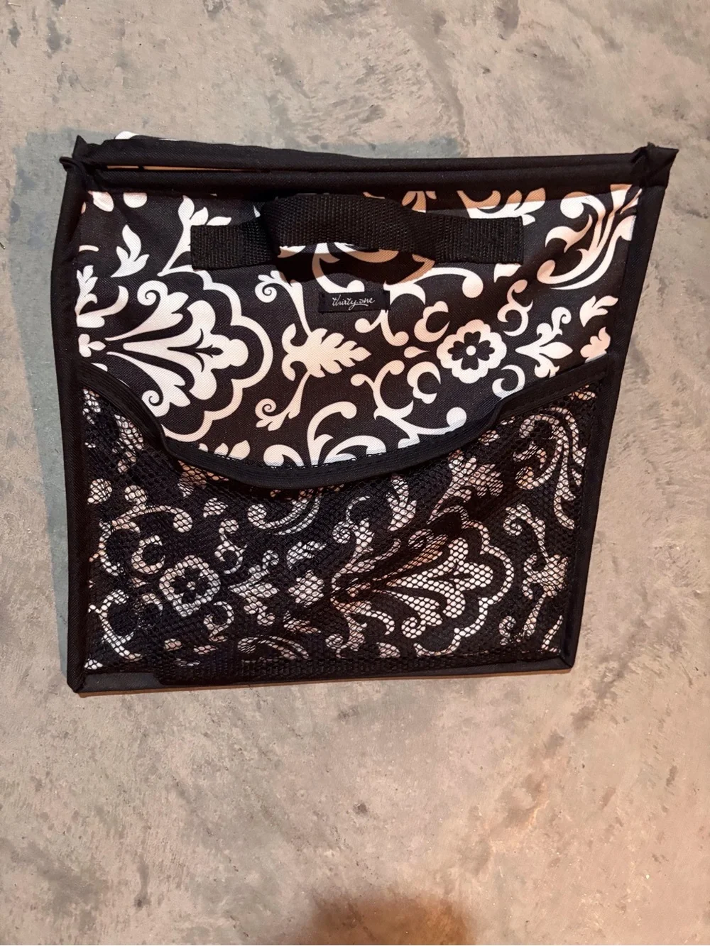 thirty-one Black and White Damask Fabric Storage Bin